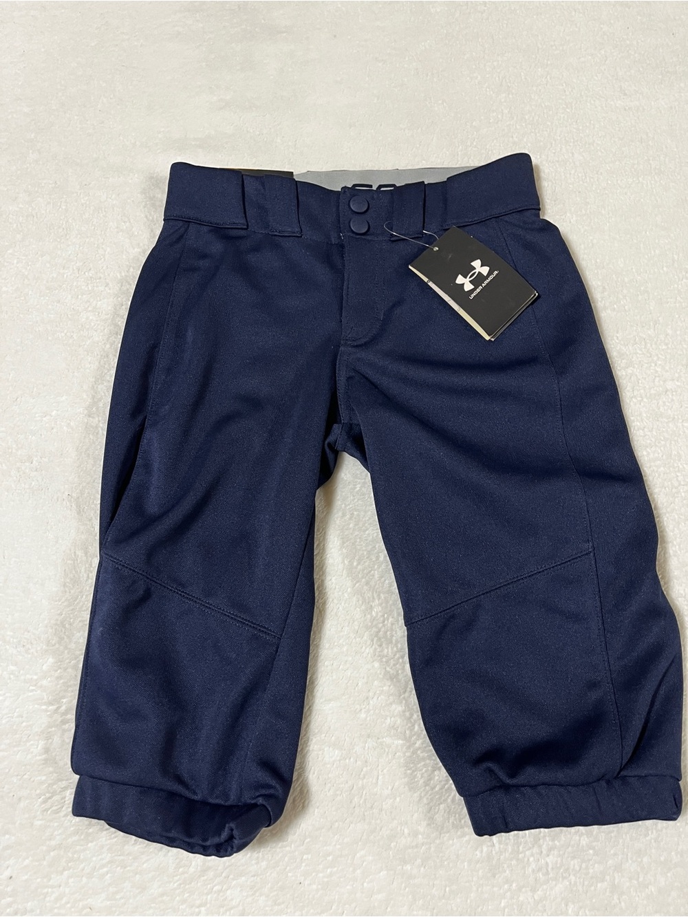 Under Armour NWT Girls Softball Cropped Utility Pants Navy Size Youth Small